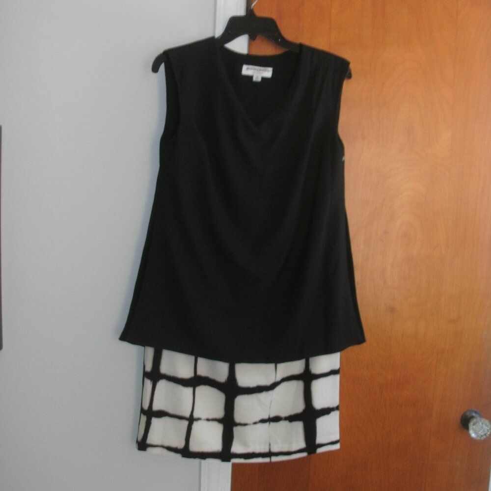 Adam Lippes Target Double Layer Checkered Black & White Sleeveless Dress size XS